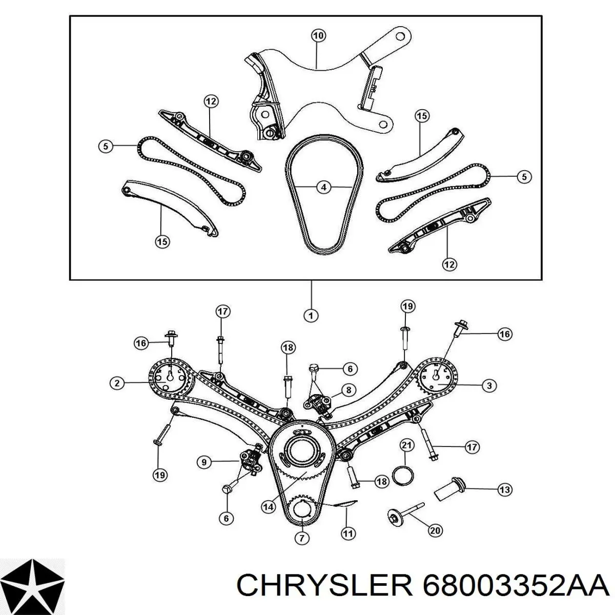 68003352AA Chrysler комплект цепи грм
