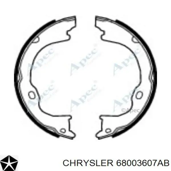 Купить 68003607AB Chrysler Колодки ручника/стояночного тормоза