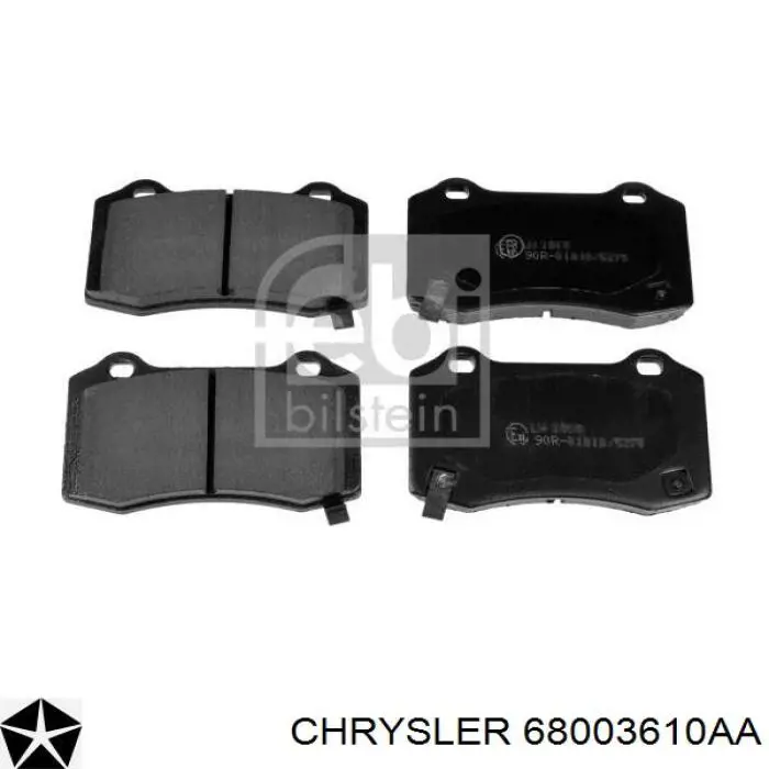 Задние тормозные колодки 68003610AA Chrysler