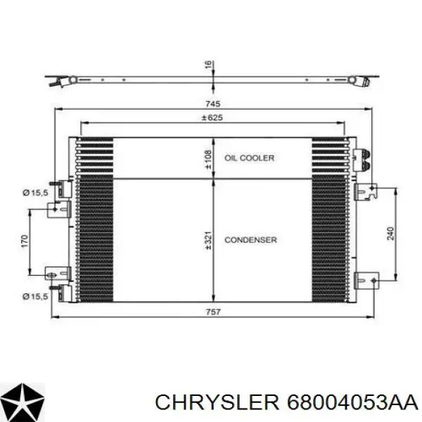Конденсатор кондиционера Chrysler 5191277AA цена, от 82.17 USD