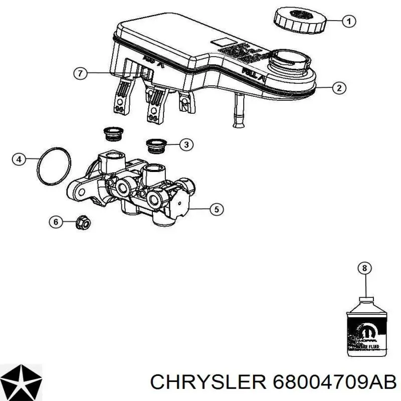 Бачок главного тормозного цилиндра (тормозной жидкости) на Chrysler 200 