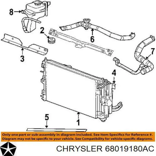 68019180AC Chrysler consola direita das luzes de nevoeiro traseiras