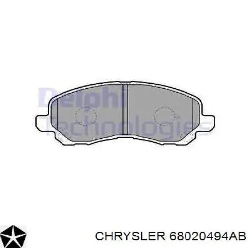 Передние тормозные колодки 68020494AB Chrysler