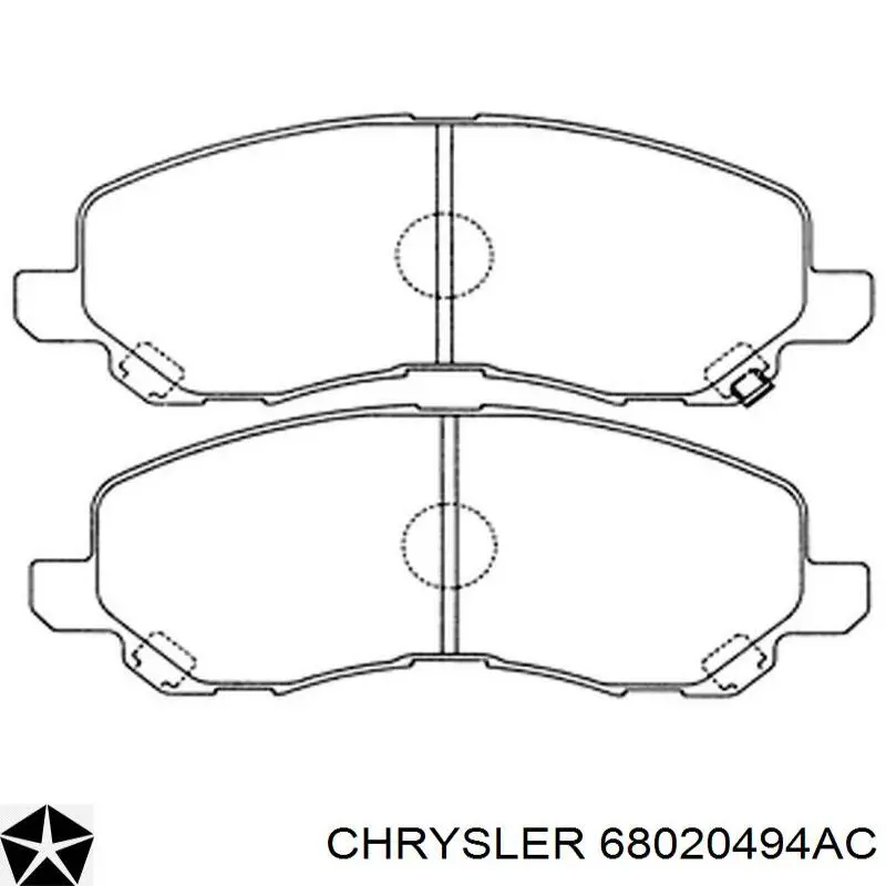 Тормозные колодки Chrysler 68020494AC