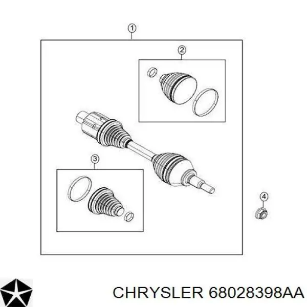 Полуось передняя 68028398AB Chrysler