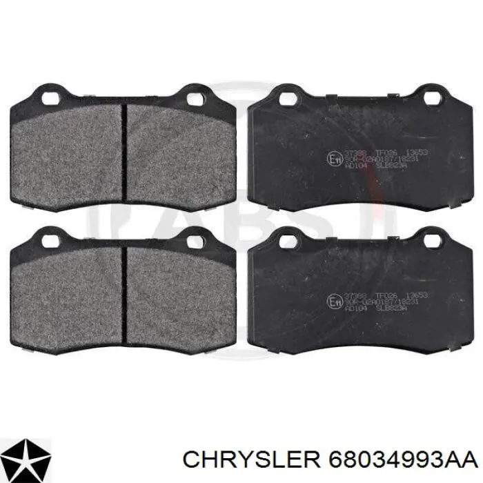 Задние тормозные колодки 68034993AA Chrysler