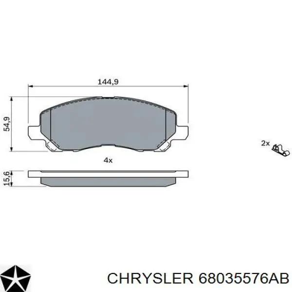 Колодки Chrysler 68035576AB цена, от 28.66 USD