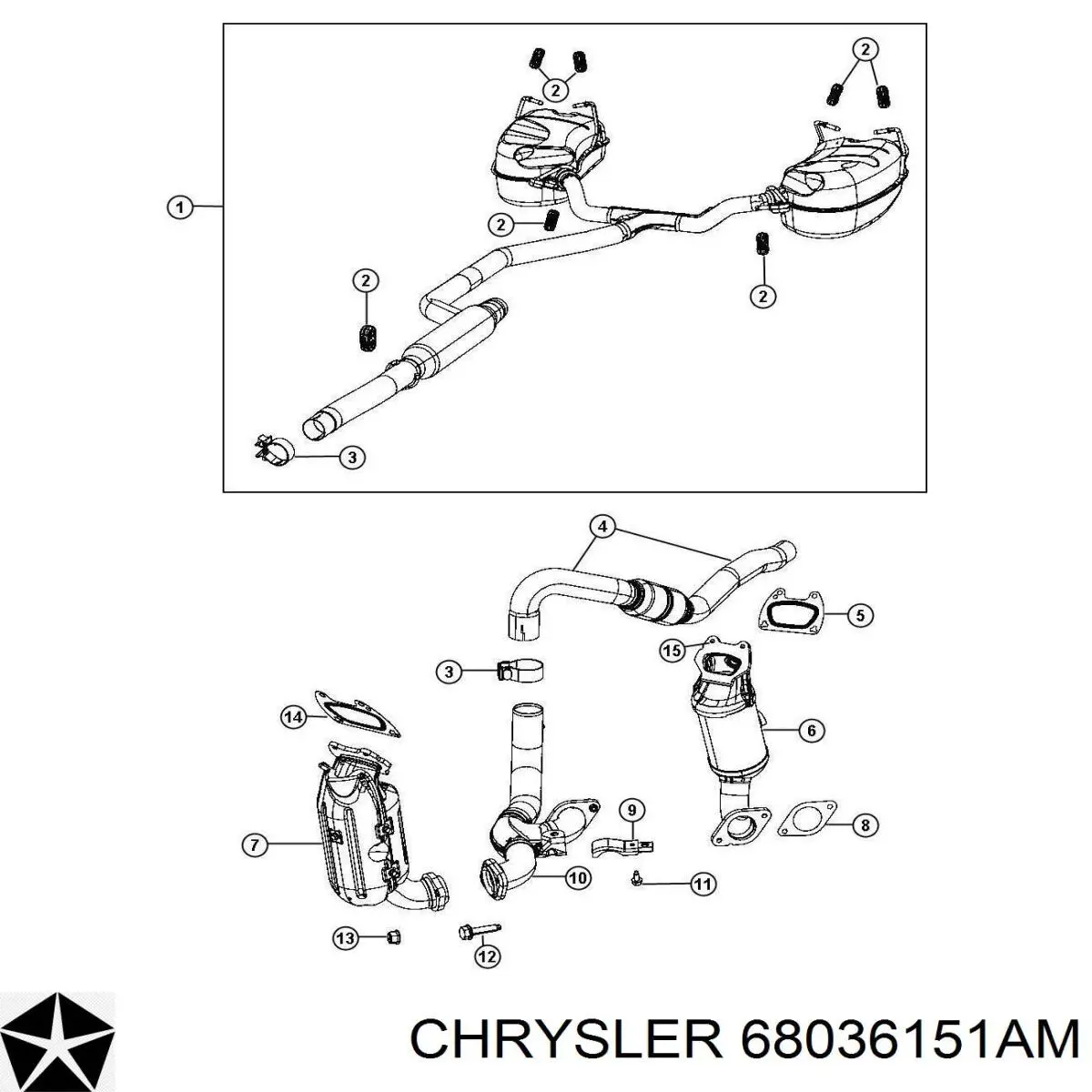 Конвертор - катализатор левый Chrysler 68036151AL цена, от 507.59 USD