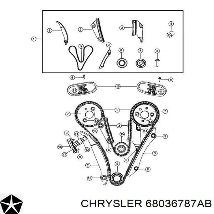68036787AB Chrysler Комплект цепи