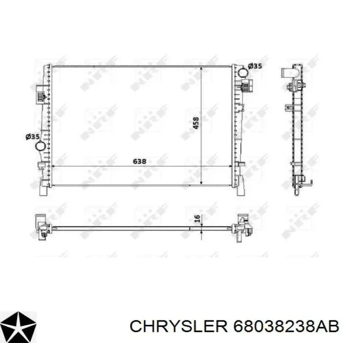 68038238AB Chrysler радиатор