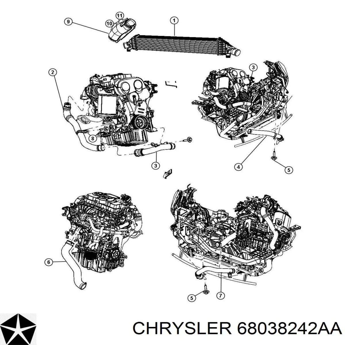 Интеркулер 68038242AA Chrysler