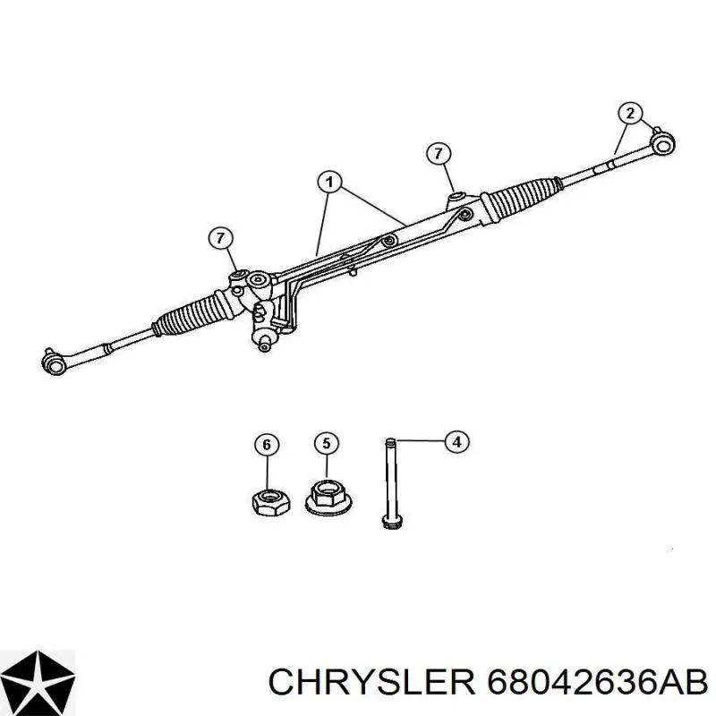 Рулевая рейка 68042636AB Chrysler