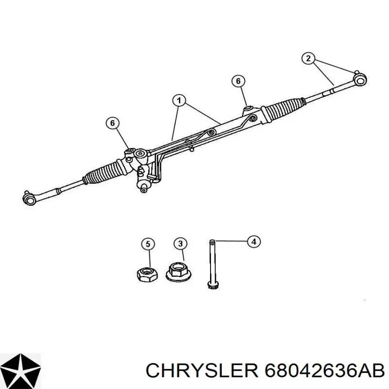 Купить 52090488AB Chrysler Рулевая рейка