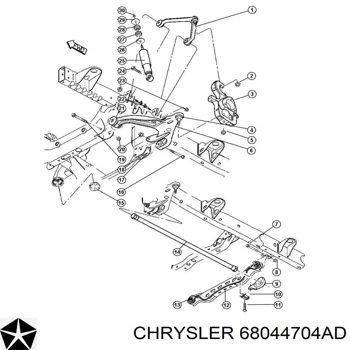 68044704AC Chrysler цапфа (поворотный кулак передний правый)