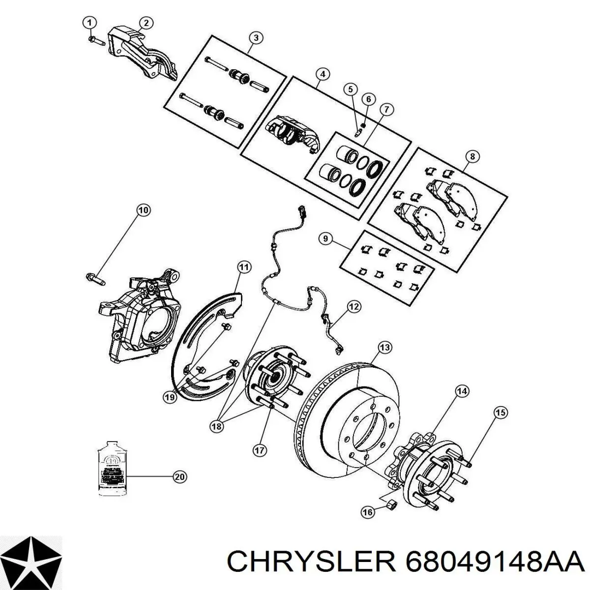  Передние тормозные колодки Dodge RAM 