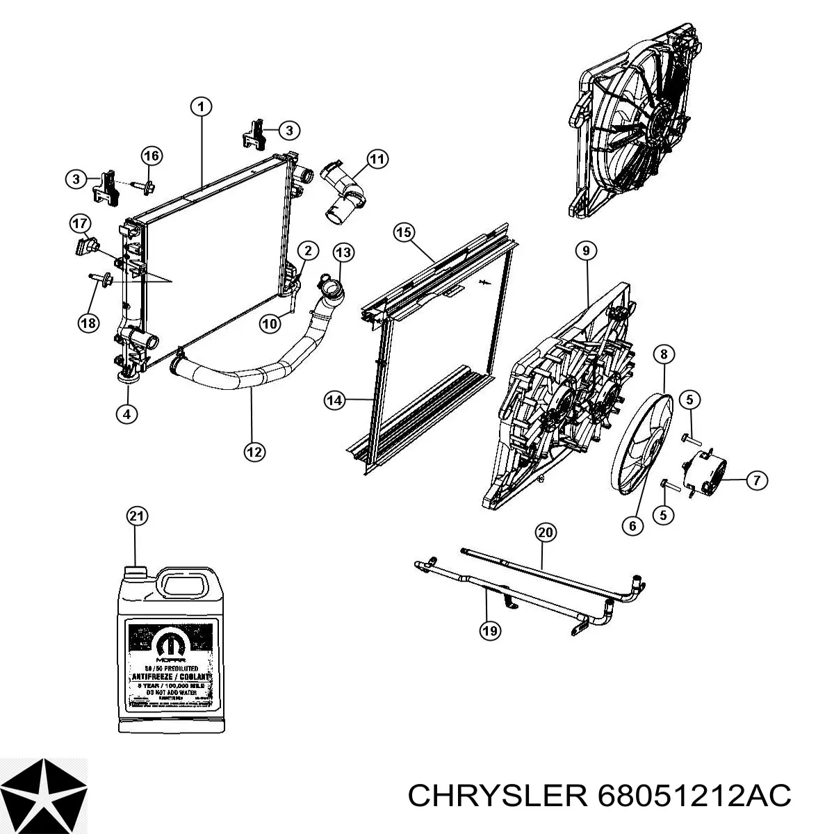 Охлаждающая жидкость CHRYSLER 68051212AC