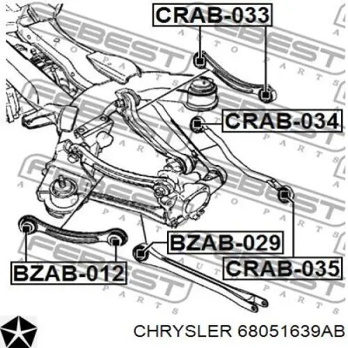 Купить 68051639AB Chrysler Рычаг задней подвески поперечный левый