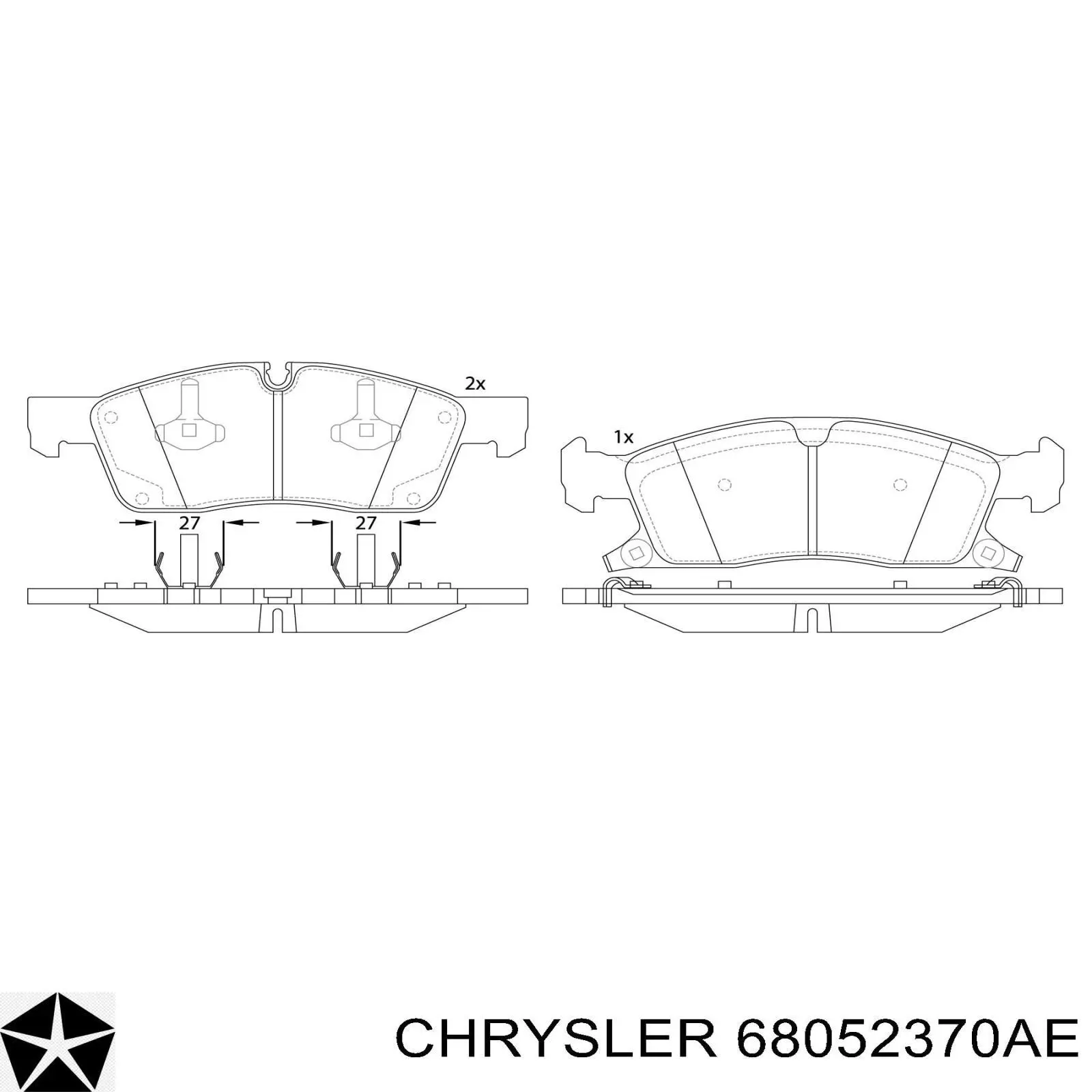 Передние тормозные колодки 68052370AE Chrysler