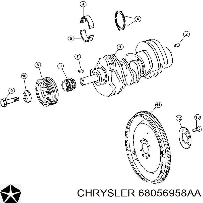 Маховик двигателя Chrysler 68056958AA цена, от 60.67 USD
