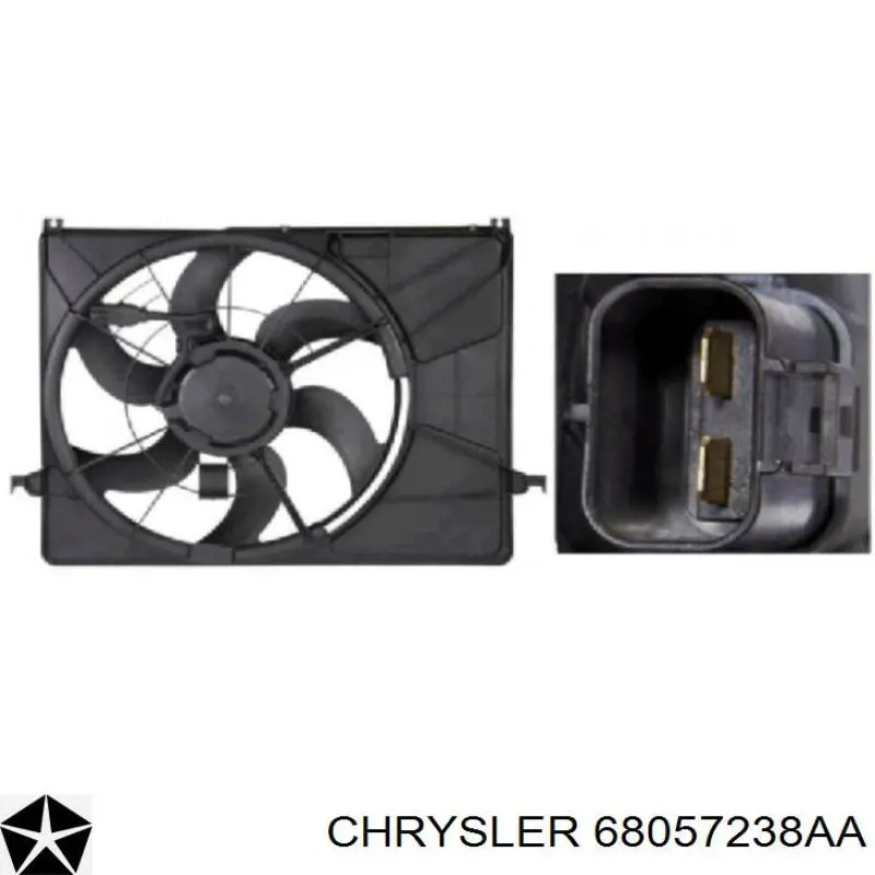 68057238AA Chrysler ventilador elétrico de esfriamento montado (motor + roda de aletas)