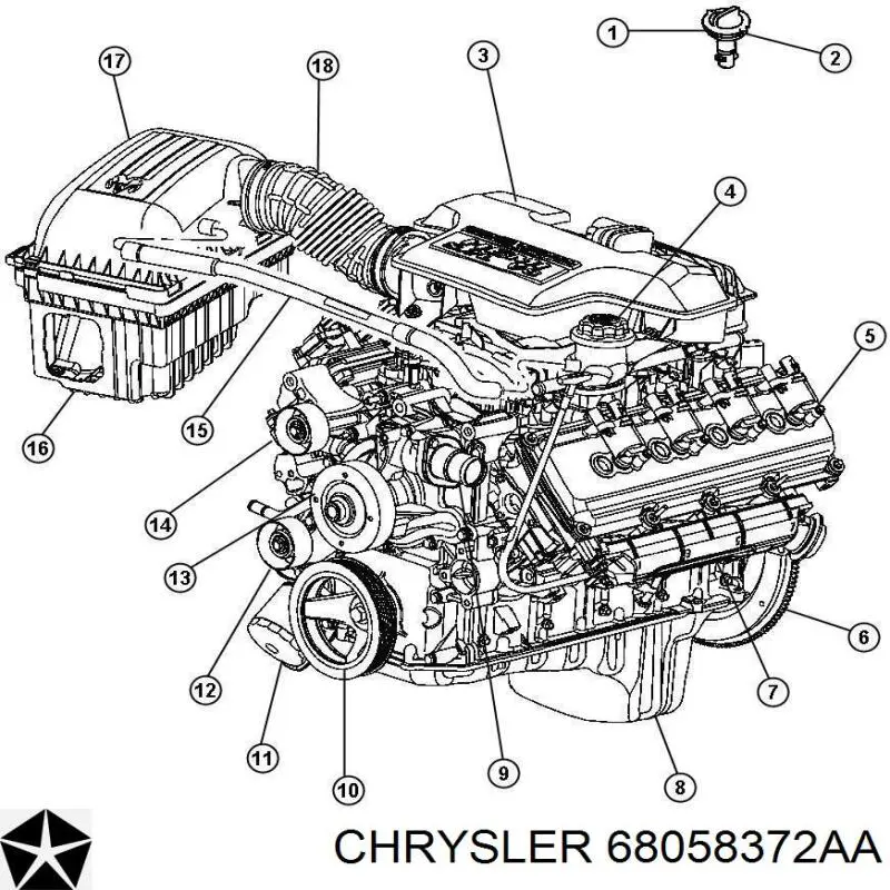 Натяжной ролик 68058372AA Chrysler