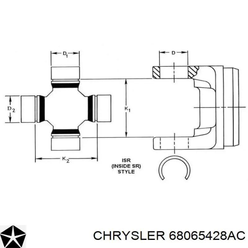 Крестовина карданного вала заднего 68065428AC Chrysler