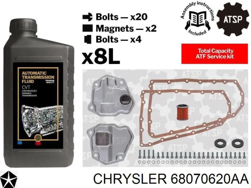 68070620AA Chrysler filtro da caixa automática de mudança