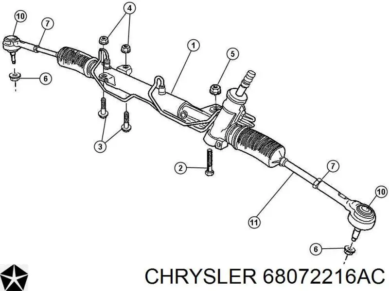 Рулевая рейка 68072216AC Chrysler