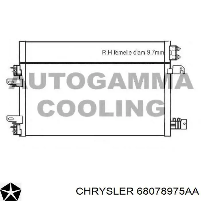 Купить 68078975AA Chrysler Радиатор системы охлаждения кондиционера