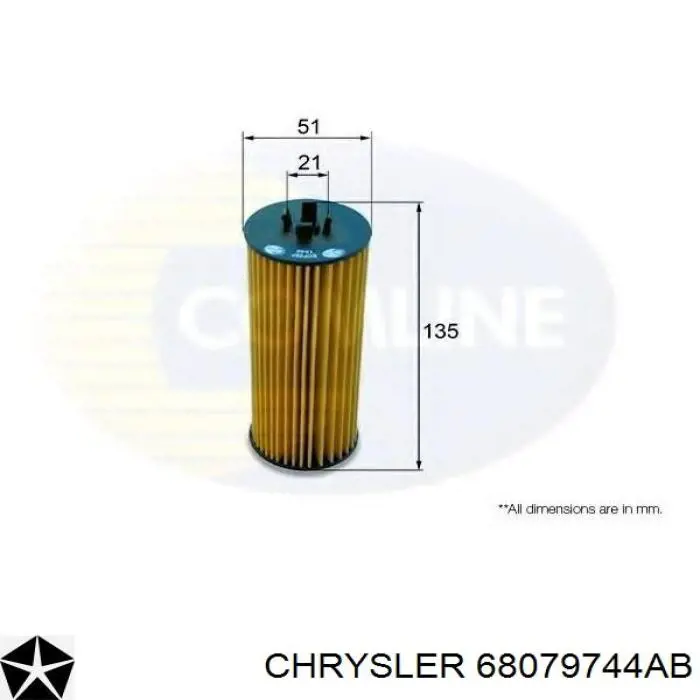 Фильтр очистки масла центробежный Chrysler 68079744AB цена, от 6.36 USD
