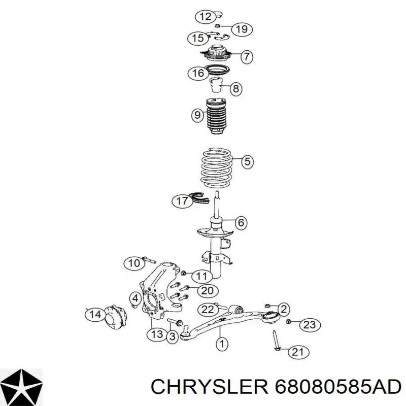 Цапфа (поворотный кулак) передний левый Chrysler 68080585AD цена, от 38.01 USD