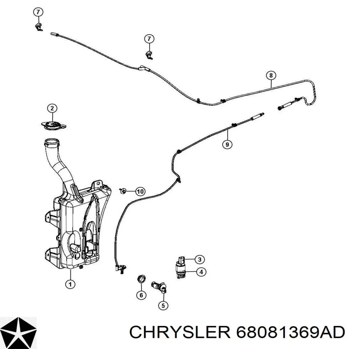 68081369AD Chrysler Бачок омывателя стекла