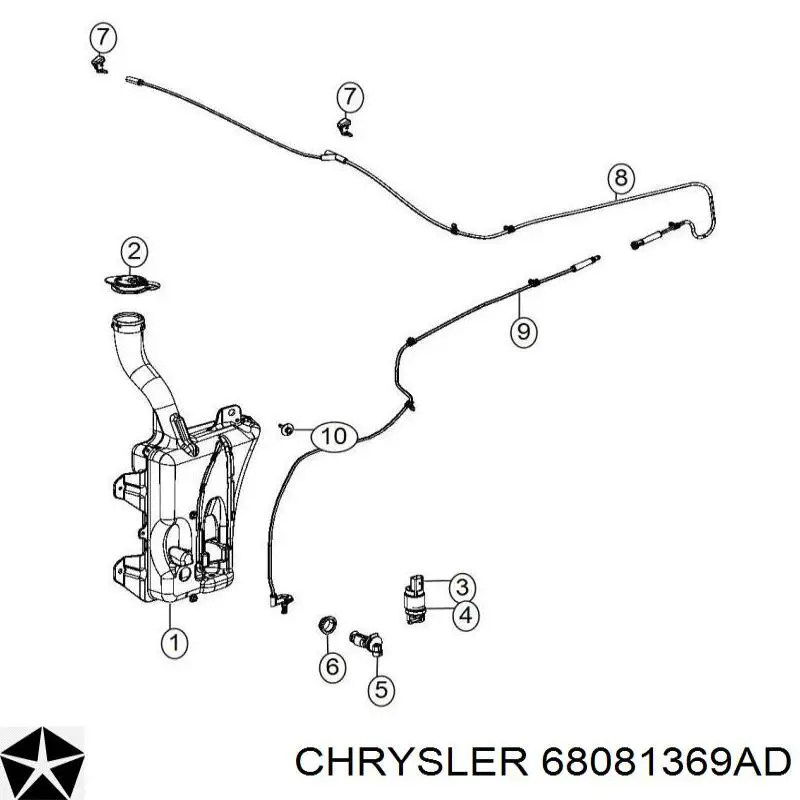 Бачок омывателя лобового стекла Chrysler 68081369AD цена, от 15.20 USD