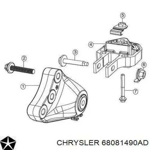 Задняя опора двигателя 68081490AD Chrysler