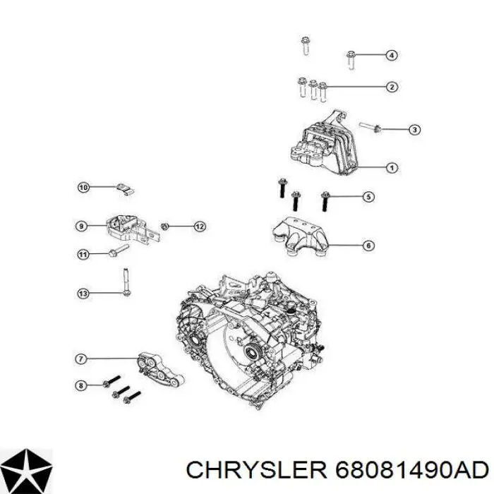 Задняя опора двигателя Chrysler 68081490AD цена, от 30.84 USD
