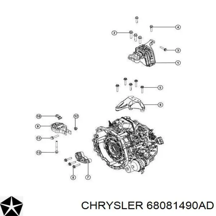 Задняя опора двигателя Polycraft 68081490AD цена, от 30.72 USD
