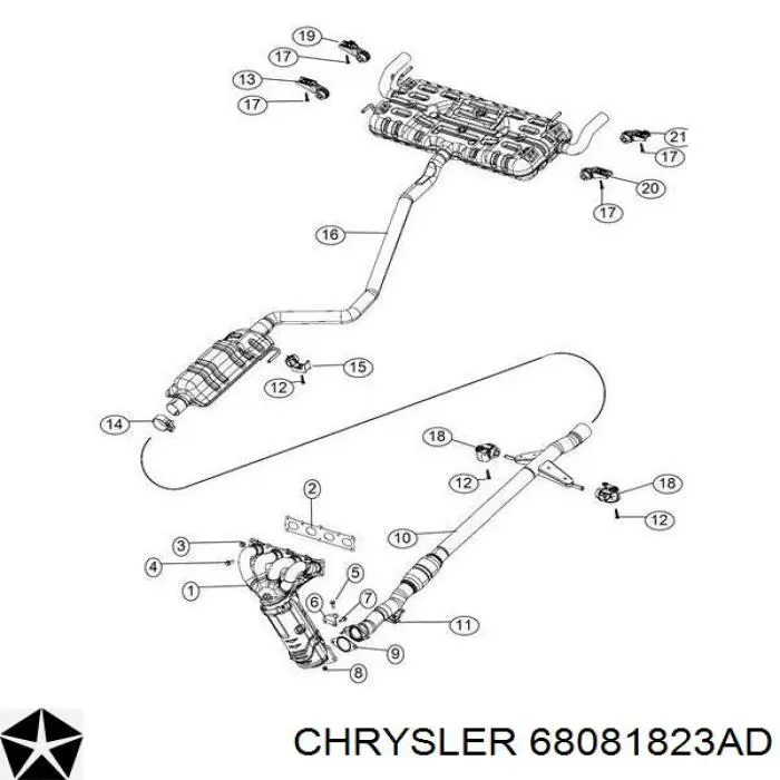 Прокладка коллектора выпускного Chrysler 68081823AC цена, от 6.39 USD