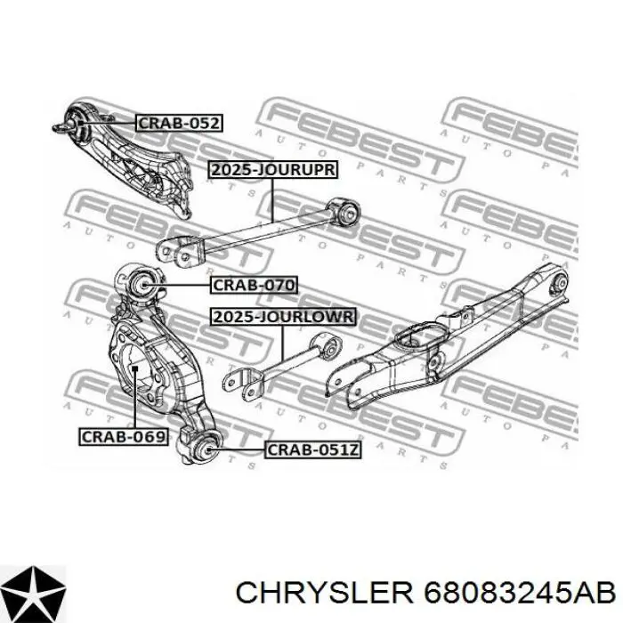 68083245AB Chrysler цапфа (поворотный кулак задний левый)