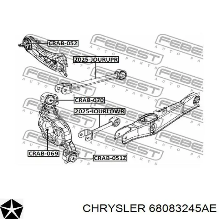 68083245AE Chrysler pino moente (extremidade do eixo traseiro esquerdo)