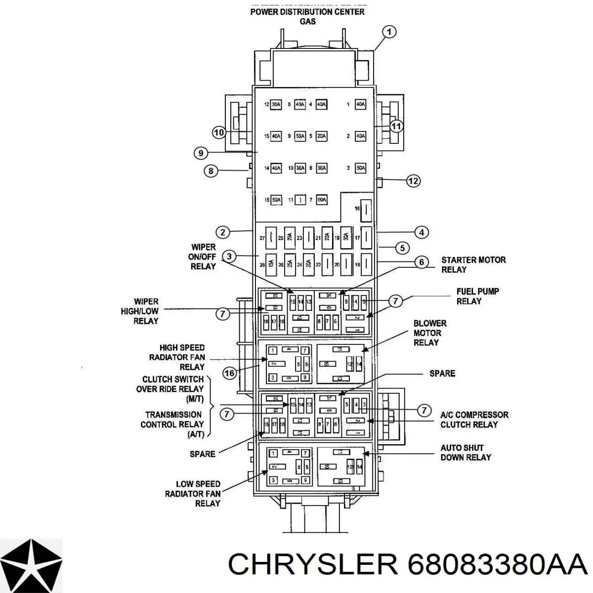 68083380AA Chrysler реле указателей поворотов