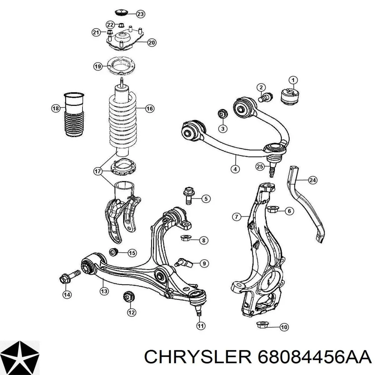 Стойка амортизатора передняя Chrysler 68084456AA цена, от 139.67 USD