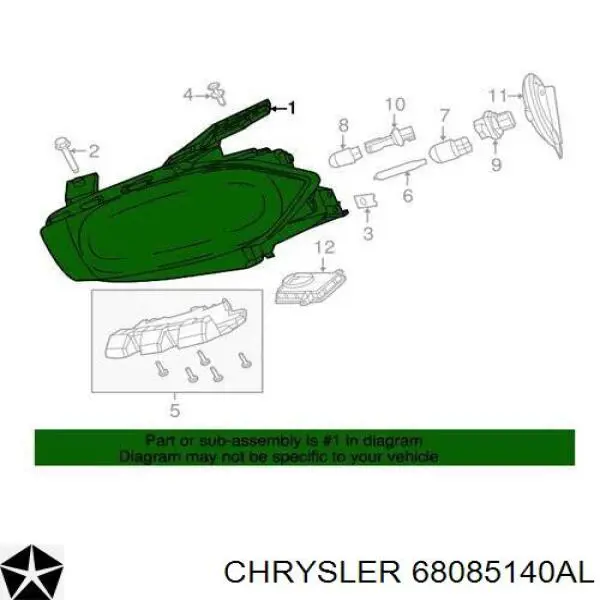 FP2406R6T TYC Фара передняя правая