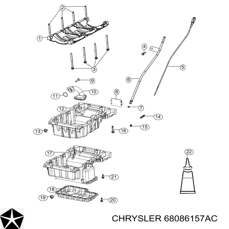 Купить K68086157AC Fiat/Alfa/Lancia Поддон картера двигателя