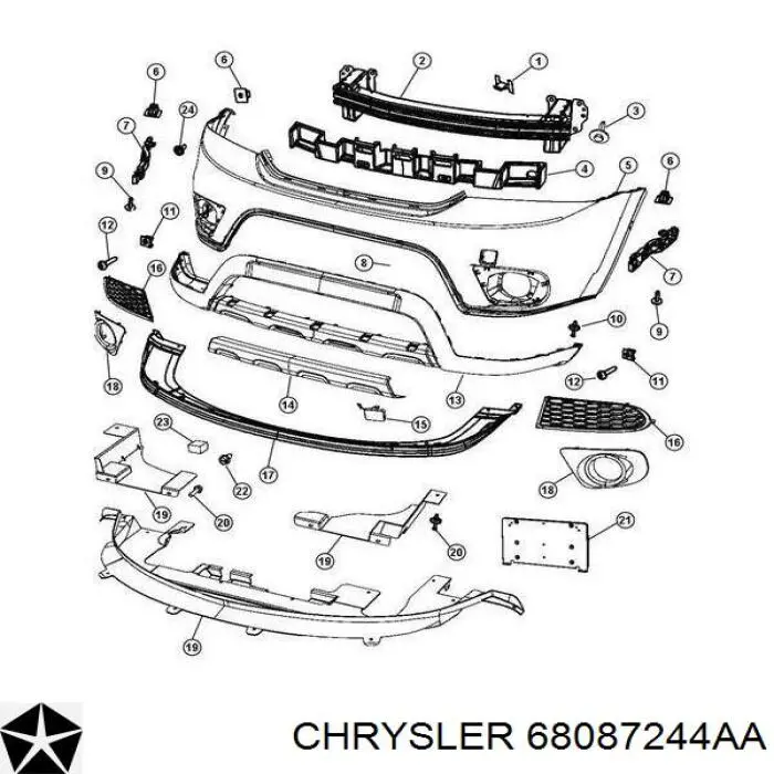Купить 68087244AA Chrysler Кенгурятник