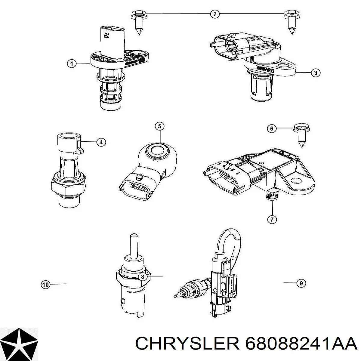 Датчик температуры масла двигателя 68119586AA Chrysler