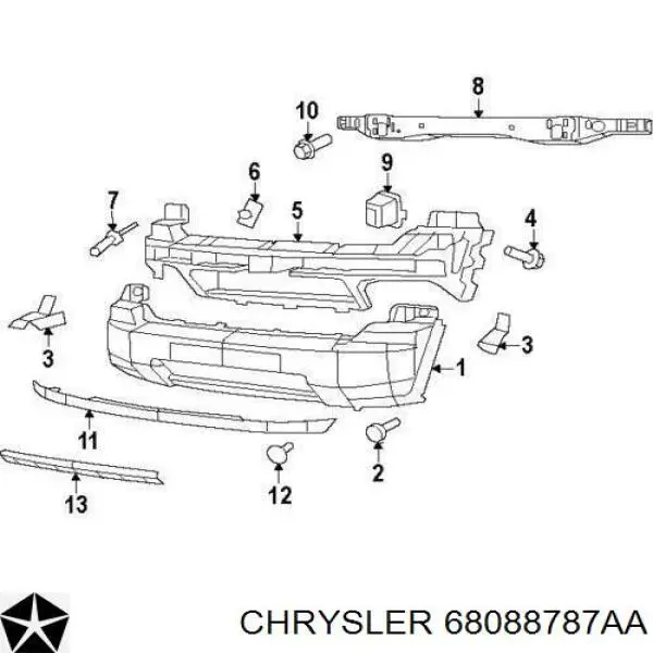 Купить 68088787AA Chrysler Нижняя часть заднего бампера