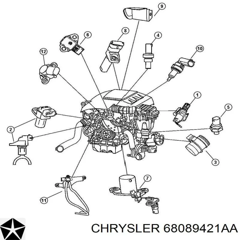 68089421AA Chrysler датчик давления egr