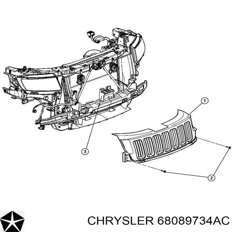 Решетка радиатора 68089734AC Chrysler