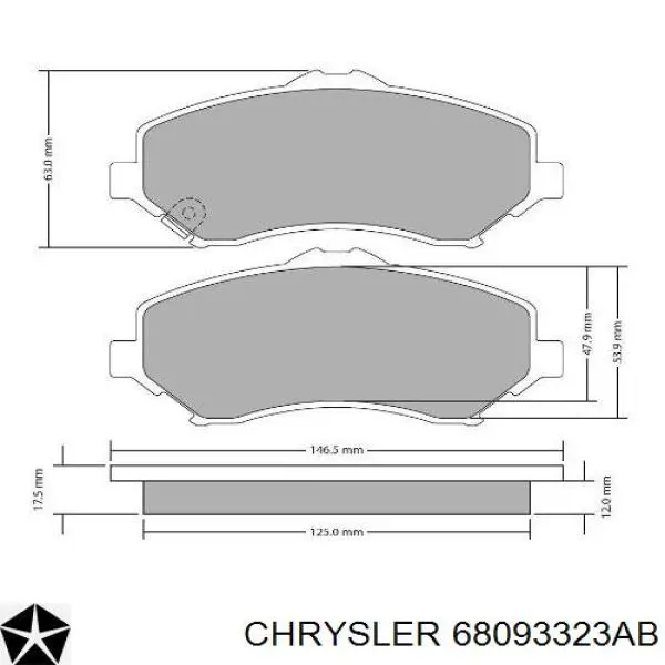Тормозные колодки Chrysler 68093323AB