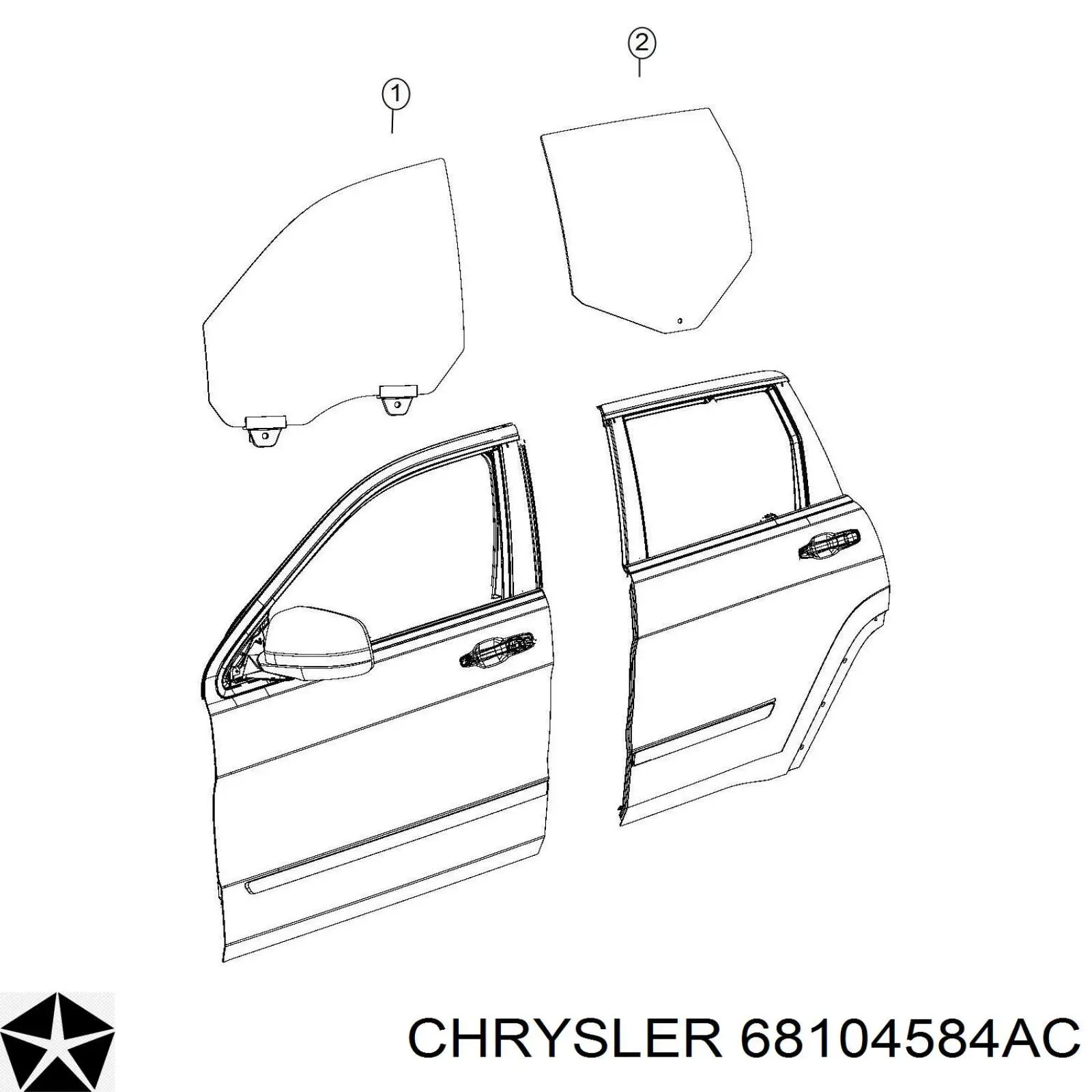 Стекло пассажирской двери Chrysler 68104584AC цена, от 19.00 USD